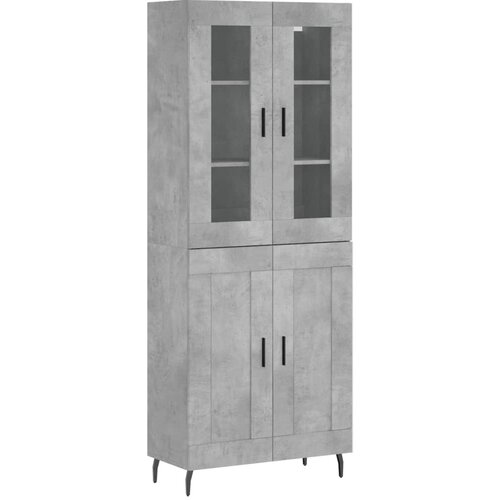 vidaXL Visoka komoda betonsko siva 69,5x34x180 cm inženirski les, (20805893) Cene