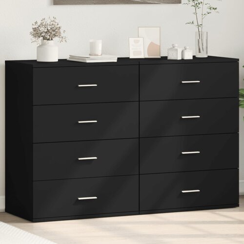 VidaXL Komoda 2 kosa črna 60x39x80 cm inženirski les Slike