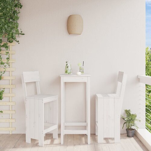 vidaXL Barski stolček 2 kosa bel 40x48,5x115,5 cm trdna borovina Cene