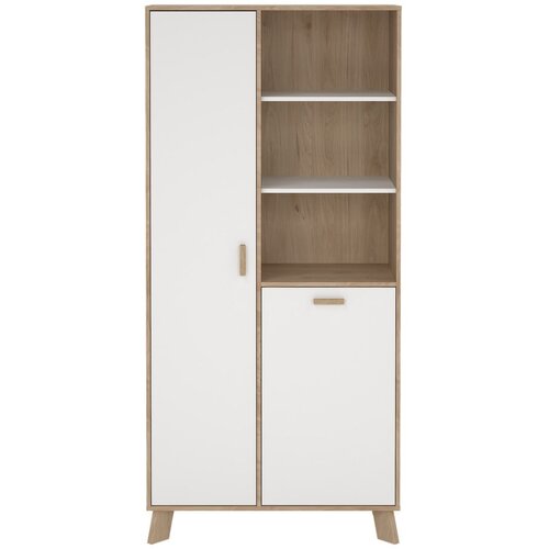 Tvilum Bijela/u prirodnoj boji biblioteka u dekoru hrasta 89x188x40 cm Ikast – Cijene