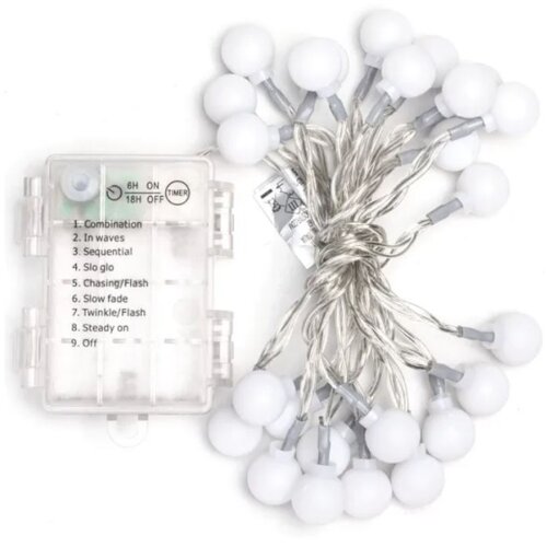 Aigostar led spoljni niz lampica 25xLED/3xAA/8 funkcija 2,8 m IP44 topla bela Slike