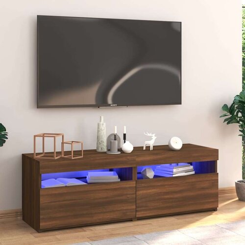 TV omarica z LED lučkami rjav hrast 120x35x40 cm, (20732834) Cene