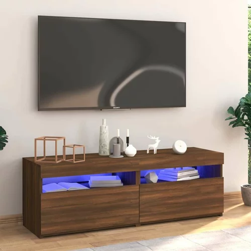 TV omarica z LED lučkami rjav hrast 120x35x40 cm, (20732834)