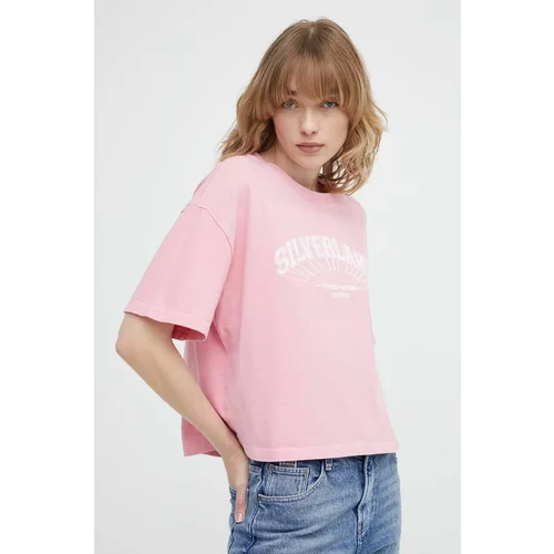 The Kooples Pamučna majica za žene, boja: ružičasta, FTSC28026K