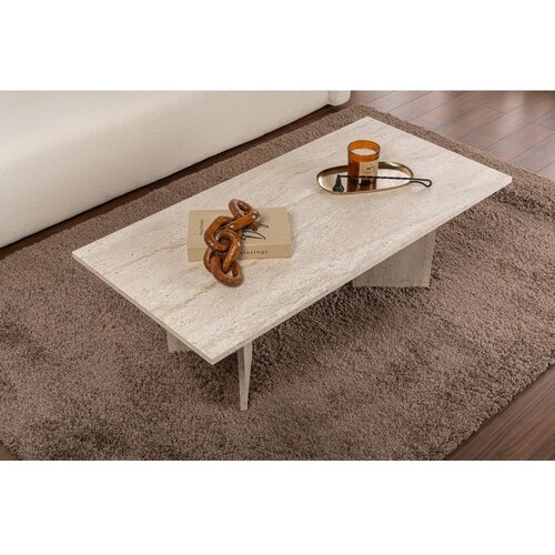 Kalune Design Bež klubska mizica v polsijajnem dekorju 60x119 cm Sabin &amp;ndash; Slike