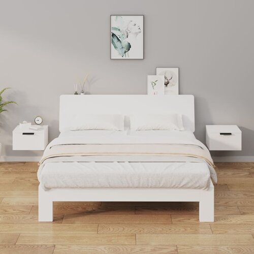 vidaXL Stenske nočne omarice 2 kosa bele 34x30x20 cm Cene