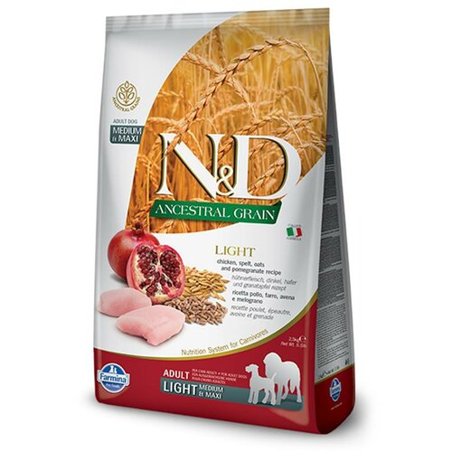 N&d suva hrana za pse ancestral grain light medium/maxi piletina, spelta, ovas i nar 12kg Cene