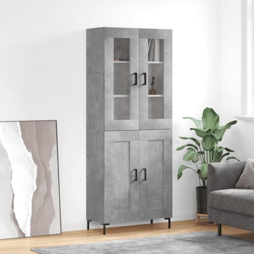 vidaXL Visoka komoda betonsko siva 69,5x34x180 cm inženirski les Cene