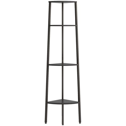  Kutna polica s 4 razine crna 45,5 x 31,5 x 150 cm Slike
