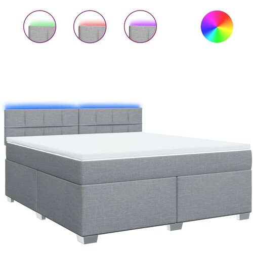vidaXL Box spring postelja z vzmetnico svetlo siva 180x200 cm blago Cene