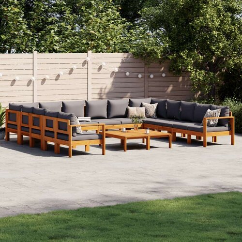  10-dijelna set vrtnih sofa s jastucima masivno bagremovo drvo Slike