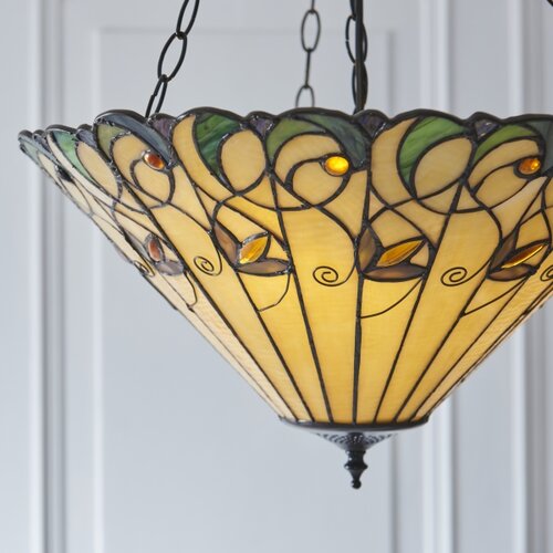 Endon 111881 - Luster na lancu Tiffany JAMELIA 3xE27/10W/230V prečnik 50 cm Slike