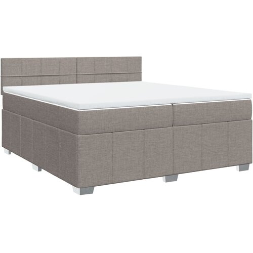 vidaXL Box spring postelja z vzmetnico taupe 200x200 cm blago, (21308745) Cene