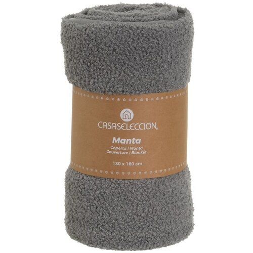 Casa Selecci&amp;oacute;n Siva odeja iz sherpa flisa 130x160 cm Sherpa Boucl&amp;eacute; &amp;ndash; Slike