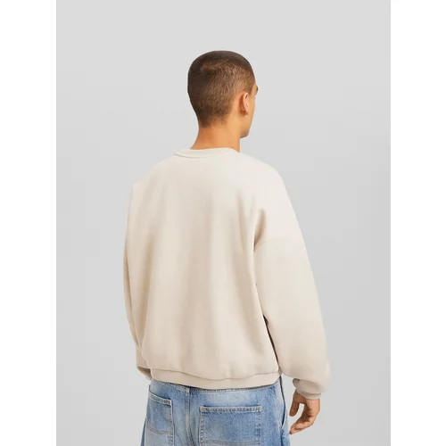 Bershka Sweater majica pijesak / petrol