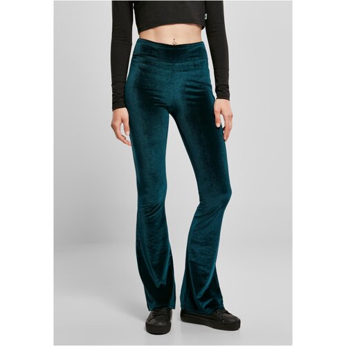 UC Ladies Women&amp;#039;s high-waisted Velvet Boot leggings in teal Slike
