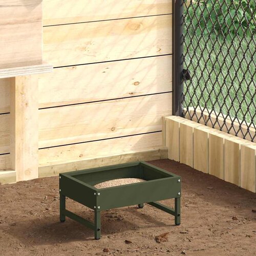 vidaXL Hranilka za ptice Oljčno zelena 80 x 28 x 13.5 cm Cene