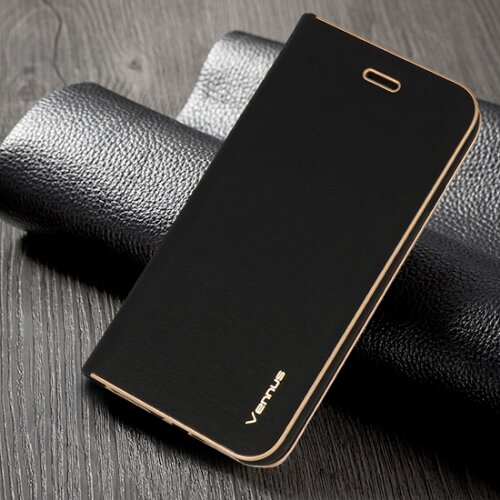  Premium preklopna torbica Samsung Galaxy A34 - črna z zlatim robom Slike