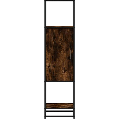 VidaXL Visoka omara dimljen hrast 35,5x35x139 cm inž. les in kovina Slike