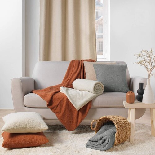 Douceur d int&amp;eacute;rieur Siva odeja iz flisa 180x220 cm Curly Wooly &amp;ndash; Slike