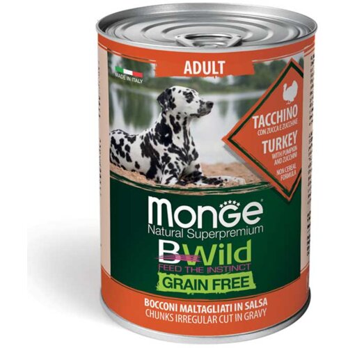 Monge vlažna hrana za pse bwild adult grain free, ćuretina 400g Slike