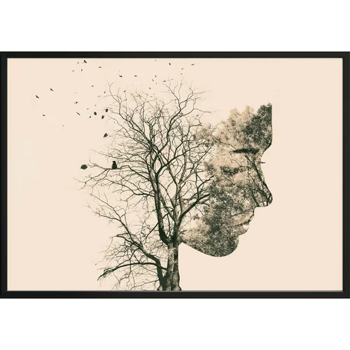 DecoKing Poster Girl Silhouette Tree, 50 x 40 cm
