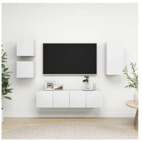  Komplet TV omaric 5-delni bela iverna plošča
