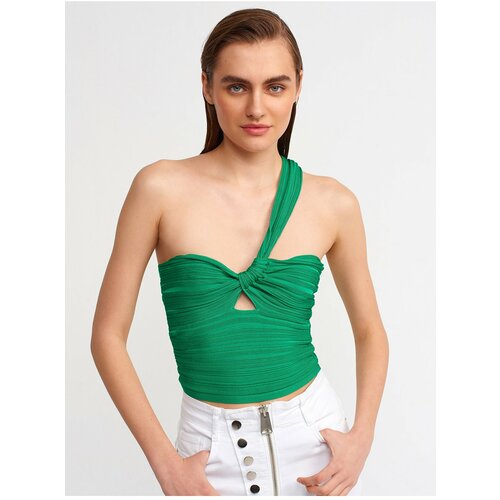 Dilvin 10168 One Shoulder Knitwear Bustier-green Slike
