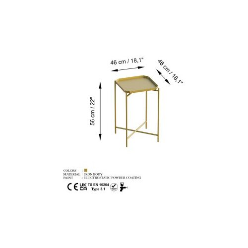 Wallity klub sto 46x56x46cm zlatni Slike