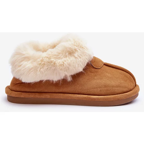 Kesi Women's slippers with fur Brown Lanoze