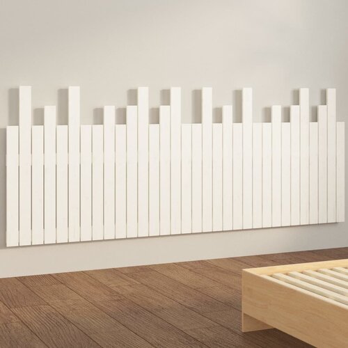  Zidno uzglavlje bijelo 204x3x80 cm od masivne borovine Slike
