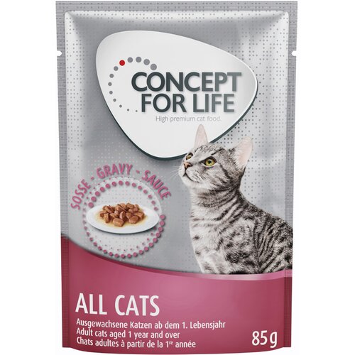Concept for Life All Cats - izbolj&scaron;ana receptura! - Kot dopolnilo: 12 x 85 g All Cats v omaki Cijene