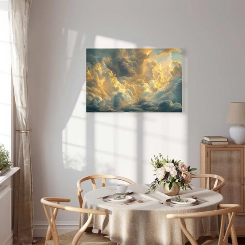  Slika - Last Breath of the Day: Clouds Illuminated by Evening Glow 60x40 Cene