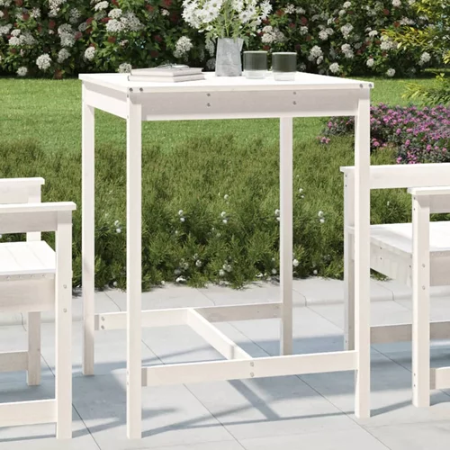 vidaXL Vrtni stol bijeli 82 5 x 82 5 x 110 cm od masivne borovine