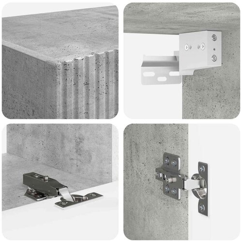  Set TV komoda Zidne 4 pcs Betonski sivi Konstruirano drvo Slike