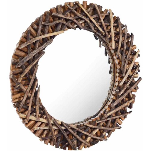 Zidno ogledalo od tikovine 60 cm okruglo Slike