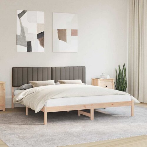  Krevetni okvir s tapiciranim uzglavljem Sivo-smeđa 180 x 200 cm Cijene