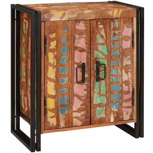 vidaXL Nočna omarica večbarvno 38 x 33 x 58 cm trden predelan les Cene