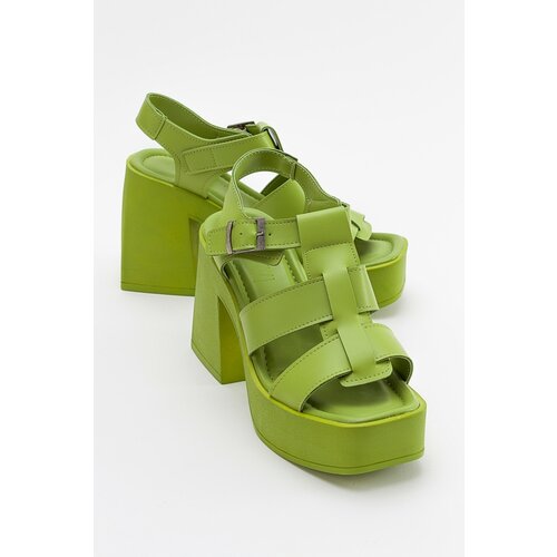 LuviShoes Women's Prek Green Heeled Sandals Slike