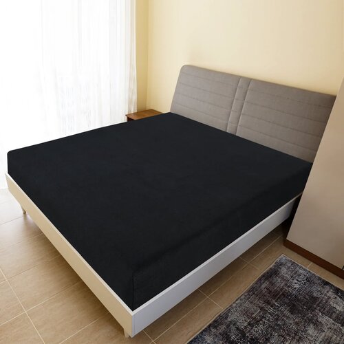  Plahte s gumicom od žerseja 2 kom crne 160x200 cm pamučne Slike