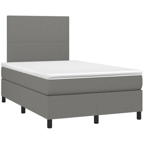  Krevet box spring s madracem LED tamnosivi 120 x 200 cm tkanina Slike