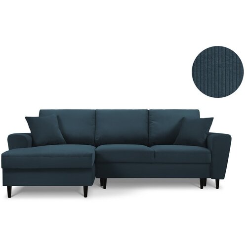 Kooko Home tamnoplava kutna sofa od samta Jazz, lijevi kut Slike