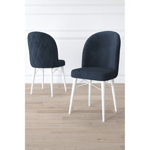 Hanah home set trpezarijskih stolica Bika 4 kom, antracit tkanina Babyface, bele drvene noge Cene