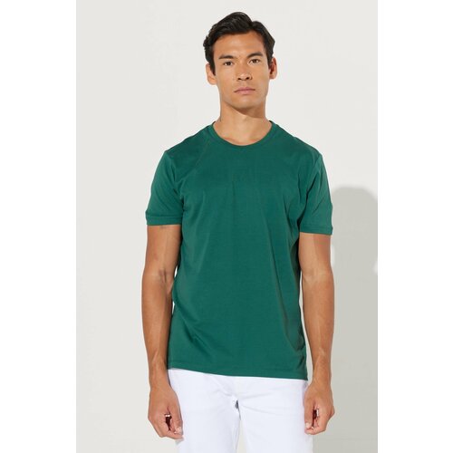 AC&Co / Altınyıldız Classics Men's Dark Green Slim Fit Slim Fit 100% Cotton Crew Neck Short Sleeved T-Shirt. Slike