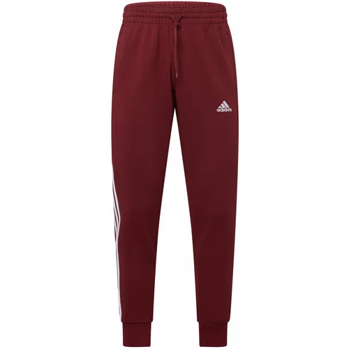 ADIDAS SPORTSWEAR Športne hlače 'Essentials' burgund / bela