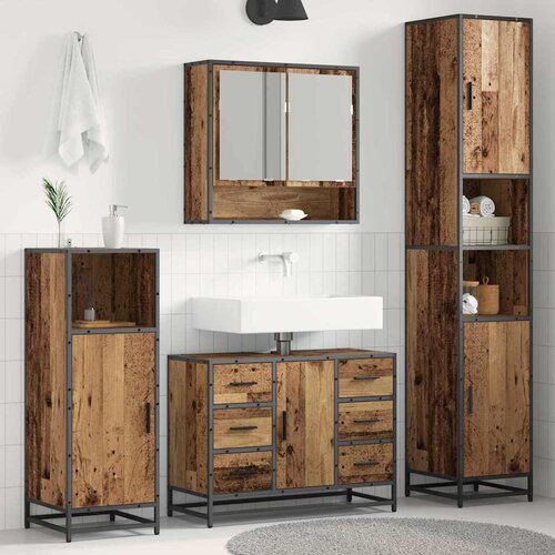  Set namje&scaron;taja za kupaonicu 3 kom. Staro drvo 90 x 33 x 60 cm Cijene