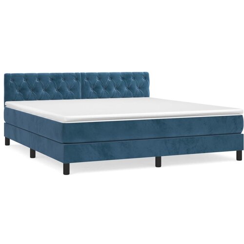 Maison Chic Box spring postelja - Vzmetna postelja z vzmetnico temno modra 160x200 cm žamet SL21443, (21891669) Cene