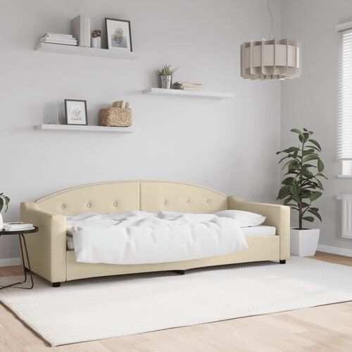  The Living Store Raztegljiva postelja krem 80x200 cm blago - Raztegljiv Kavč, (21449931) Cene