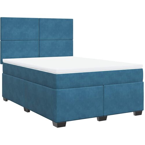 Maison Chic Box spring postelja - Vzmetna postelja z vzmetnico modra 140x190 cm žamet SL17307, (21883816) Cene