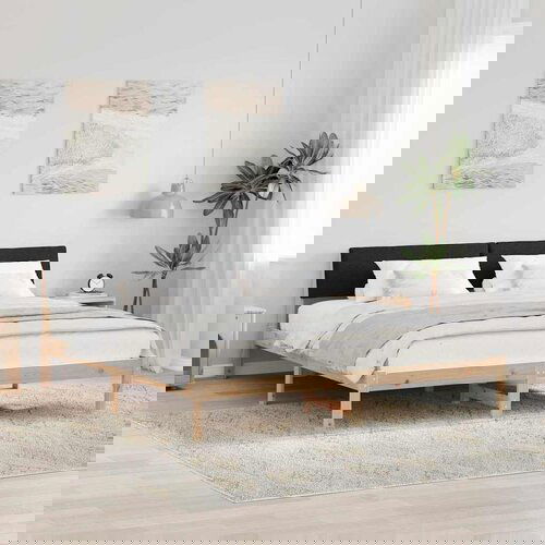 vidaXL Okvir kreveta Smeđa i crna 180 x 200 cm Masivna borovina Cene